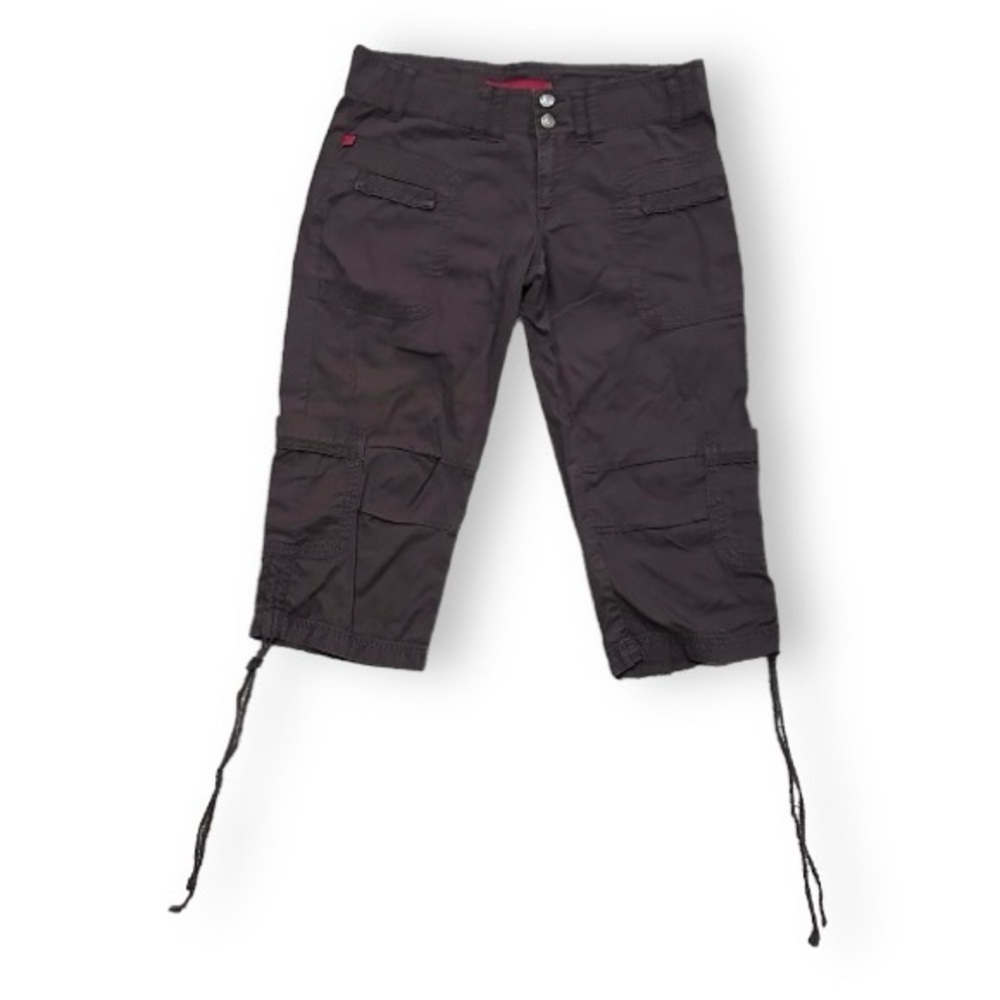 Vintage Y2K Fire Chocolate Brown Cropped Low Rise Cargo Pants Juniors Size 5